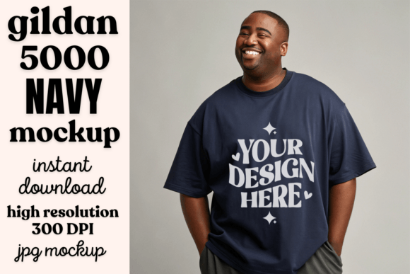 Download American Man Navy Gildan 5000 Mockup - Premium Resources