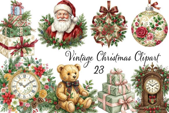Download Vintage Christmas Clipart - Vintage christmas Collection