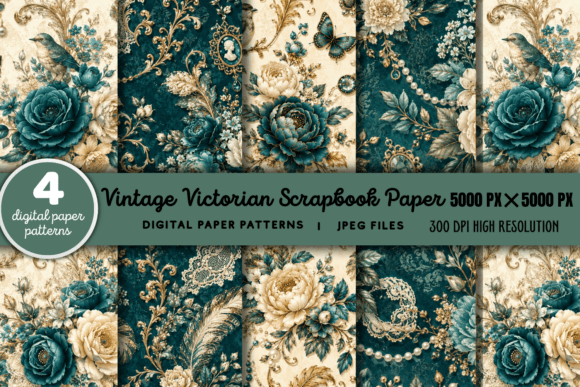 Download Vintage Victorian Scrapbook Pattern 4 - Vintage victorian Collection