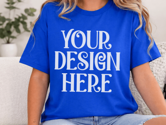 Download Gildan 5000 Royal Blue T-Shirt Mockup - Premium Resources