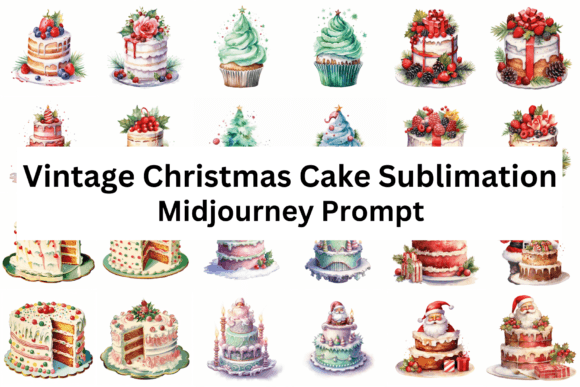 Download Vintage Christmas Cake Sublimation - Vintage christmas Collection